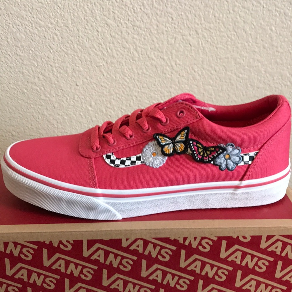 VANS Ward Girls Shoes Classic Side Checkered Stripe Size 6